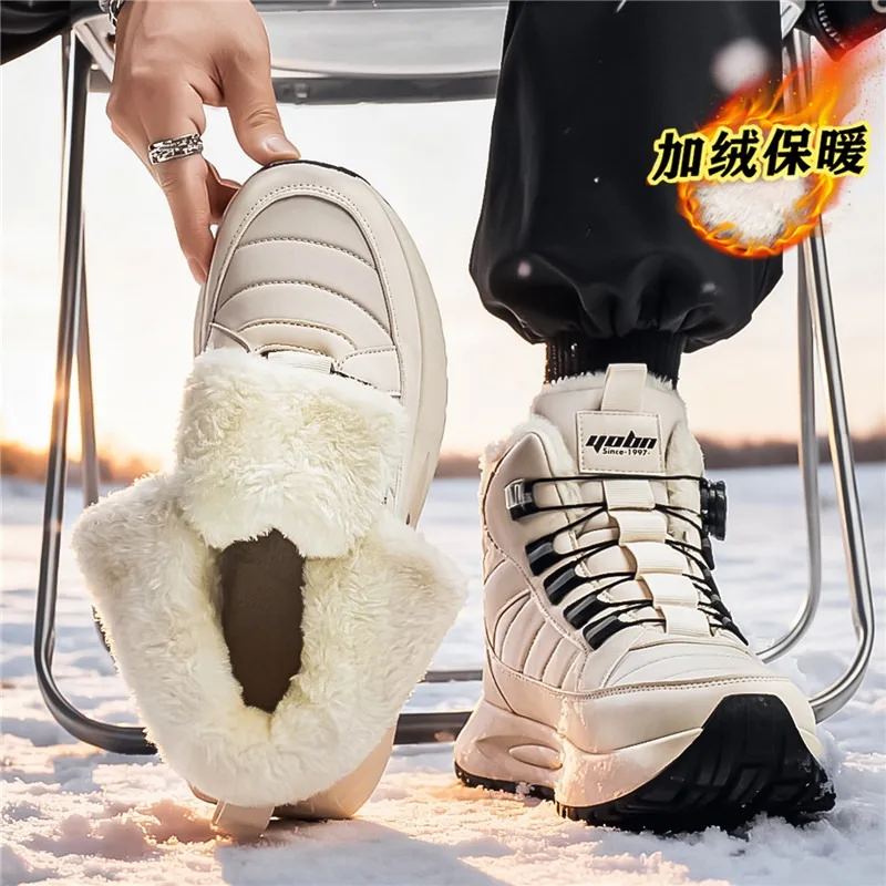 2025 Zapatillas altas informales para hombre, botas para la nieve, duraderas y cálidas, populares en otoño e invierno, modernas y a la moda.
