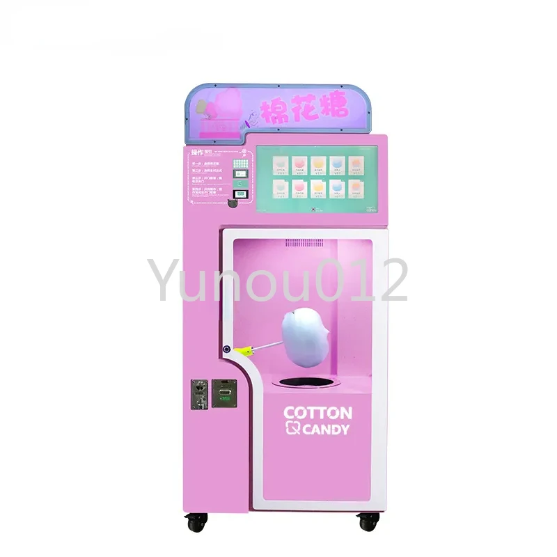 Automatic Cotton Candy Vending Machine Robot Commercial Floss Marshmallow Sugar Electric Making Flower Cotton Candy Machine