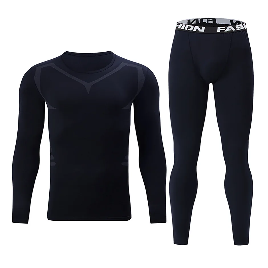 Herren Herbst-Winter-Mode, bedrucktes Thermo-Unterwäsche-Set, schlichter Sportstil, warme Basisschicht, lange Unterhosen, elastisches, hautfreundliches Oberteil. – Detail 4