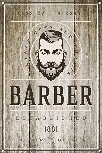 Retro Vintage Metal Tin Sign Barber Shop Haircut Home Bar Club Wall Decor Signs 12x8inch