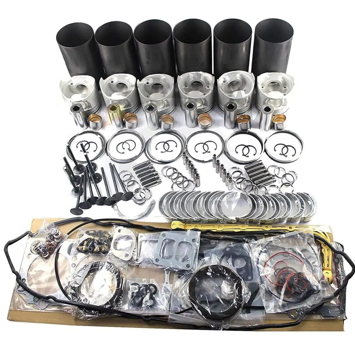 

Комплект для капитального ремонта двигателя XCWoOshop 3126 с поршнями, гильзами и прокладками для 6-цилиндрового двигателя Caterpillar CAT 3126 (новый)