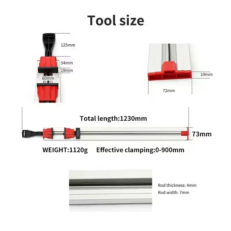 36 Inch Aluminum Alloy Woodworking Backing Rail Table Saw Electric Circular Saw Trimming Machine by Ruler Diy Guide Ruler