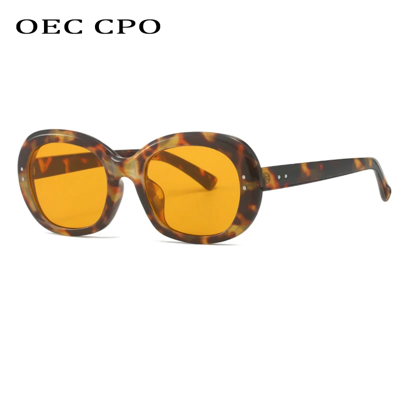 

OEC CPO Fashion Round Sunglasses Women Brand Designer Rivets Shades UV400 Sun Glasses Female Trending Punk Eyewear Gafas de sol