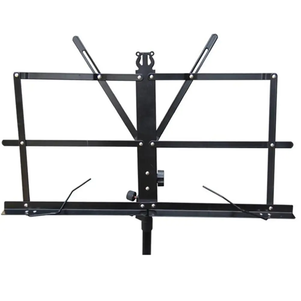 Folding Music Stand Adjustable Height Portable Guitar Holder Metal Tripod Non Slip Rubber Feet Song Sheet Storage