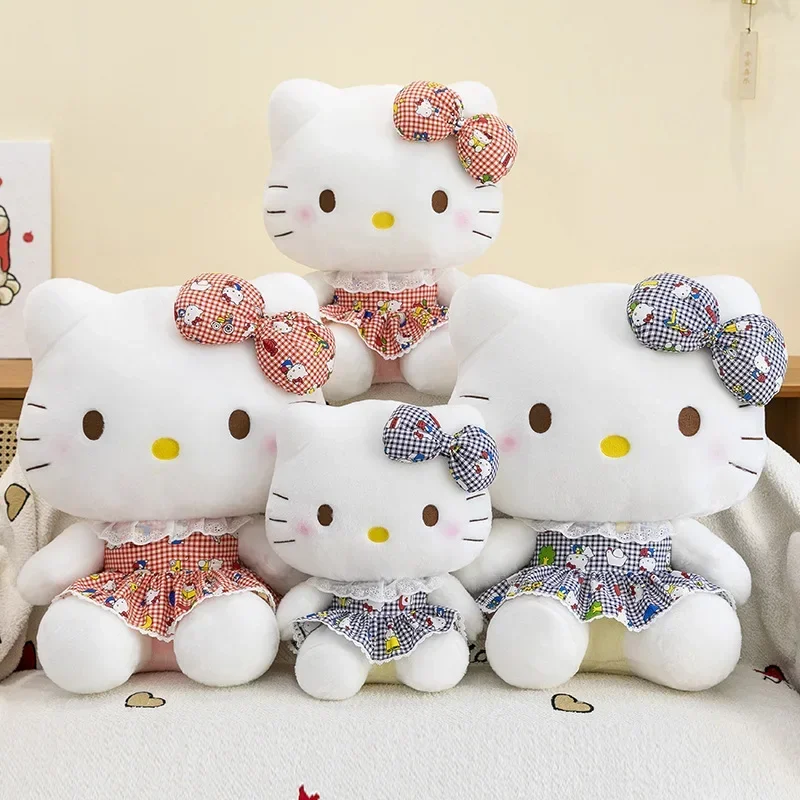 

30-60cm Sanrio Hello Kitty Doll Little Fresh Skirt Cat Doll Girls Plush Toy Home Decor Pillow Cute Cartoon Girls Birthday Gifts