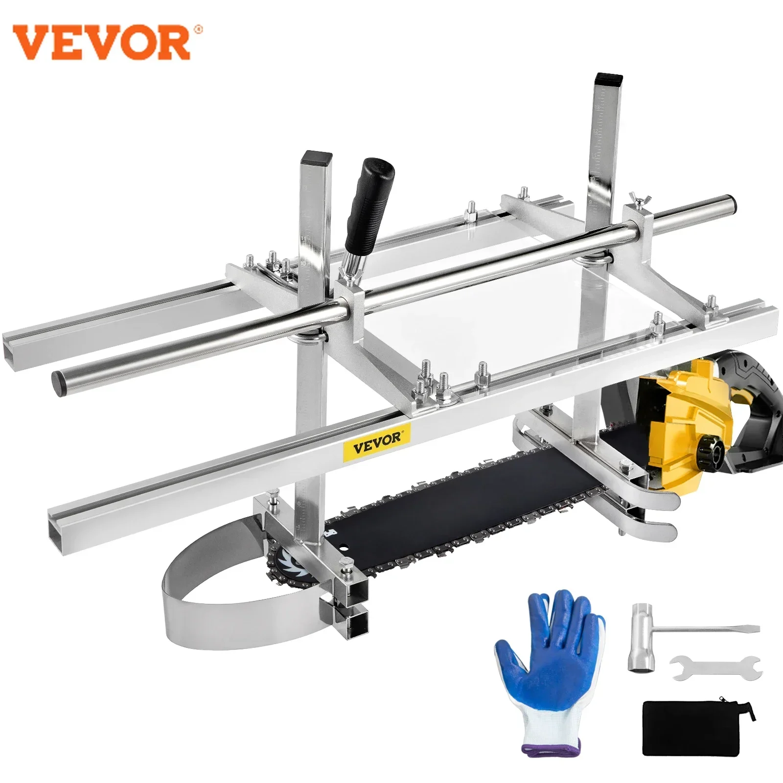 VEVOR Chainsaw Mill Attachment 14-24 Inch Portable Chain Saw Mill Aluminum Steel Chainsaw Milling Planking Welding Saw Mill