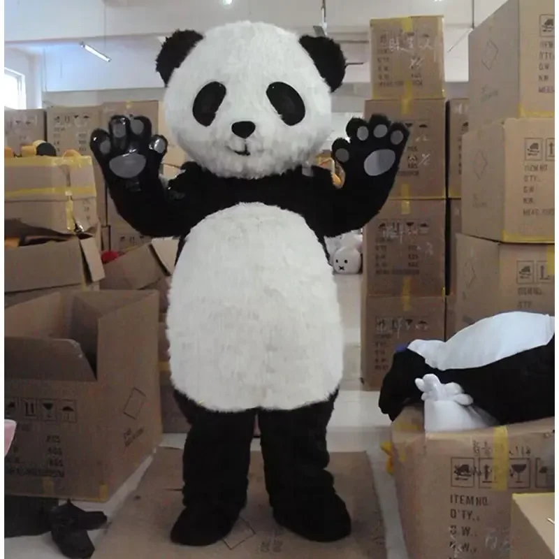 Disfraz de Mascota de panda de peluche, muñeco de pingüino divertido, conjunto de cosplay de panda de dibujos animados, Navidad y Halloween, nuevo