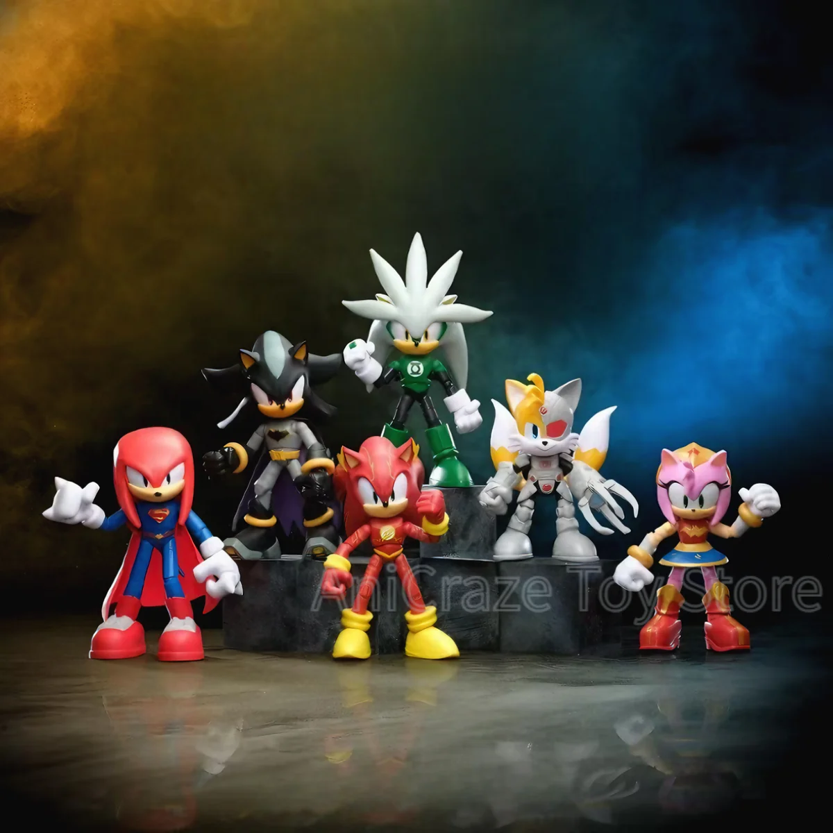 

Sonic The Hedgehog DC X Sonic Collectable Action Figures Shadow As Batman Superman Classic Cartoon Collectibles Gifts Toys