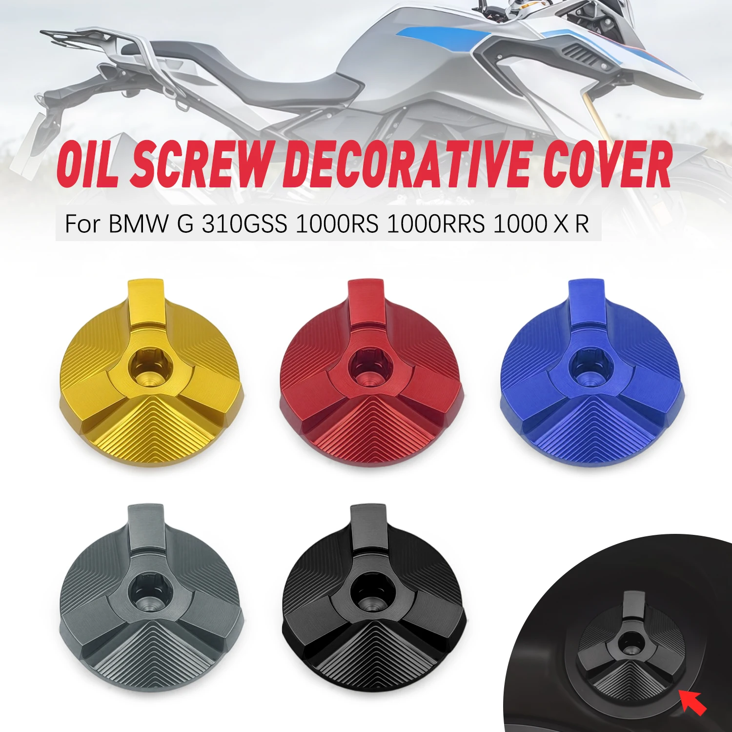 

Motorcycle Parts Engine Oil Filter Cup Plug Cover Screw Decorative Cover For BMW G 310GS G310 GS 2017 2018 2019 2020 2021 2022