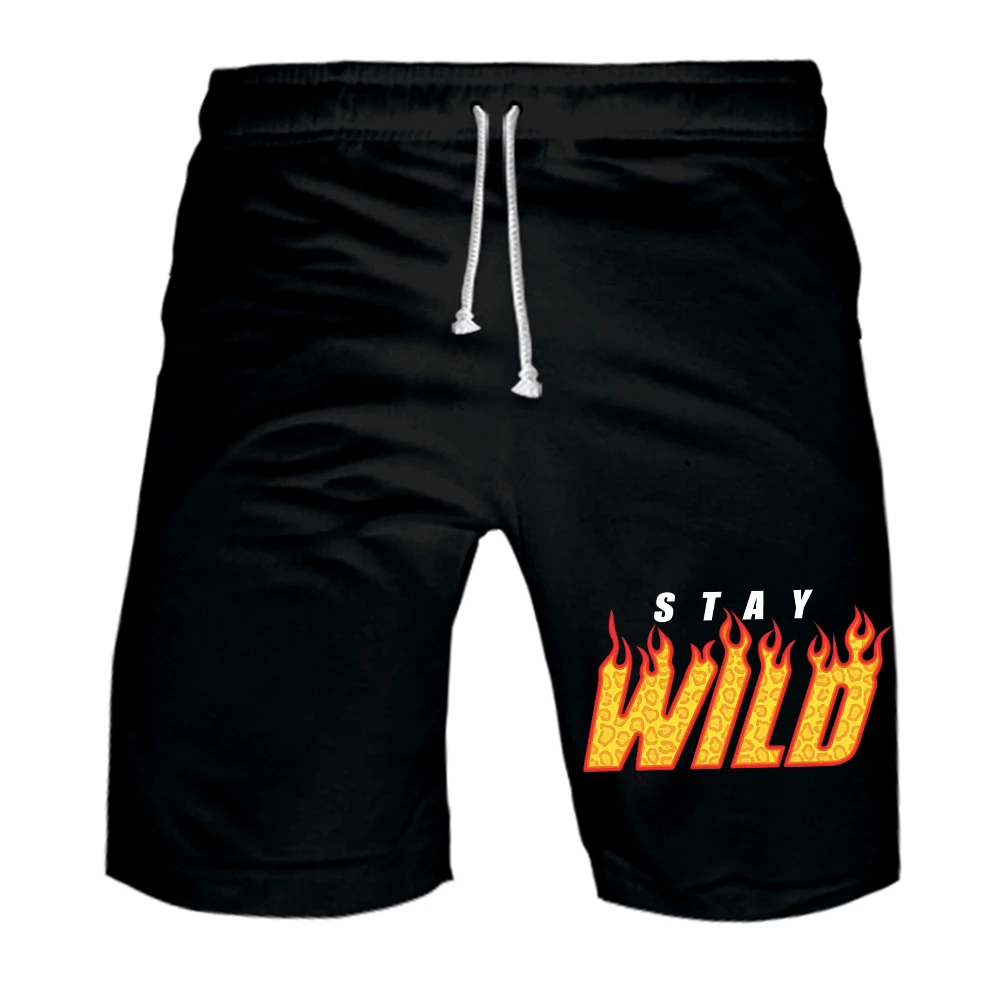 

Ben Azelart Stay Wild Fire Sweatshorts Women Men's Running Shorts Basketball Pants Unisex Outdoor Sportwear Short Pants