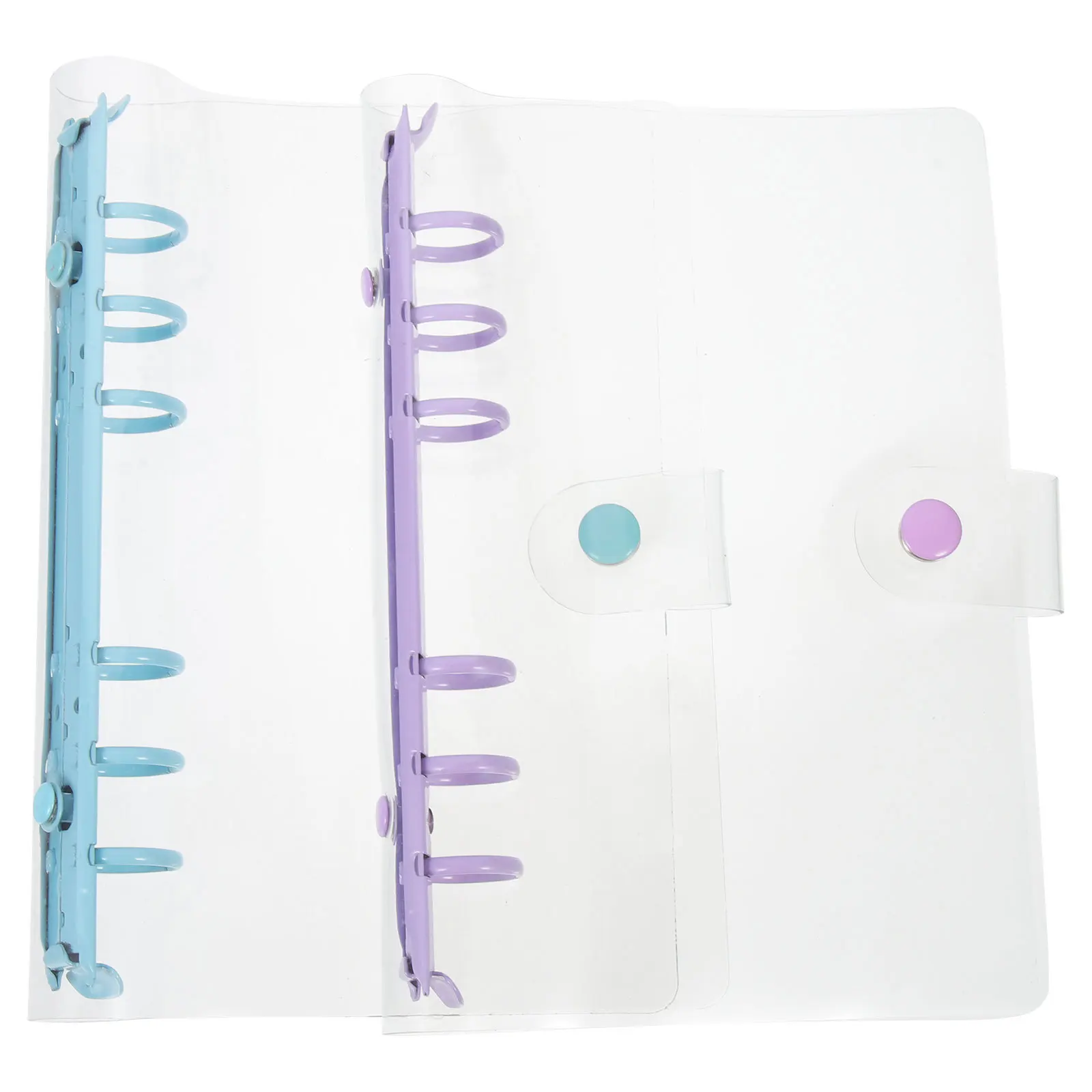 

2pcs 6-Ring Notebook Cover Loose Leaf Binder Shell For School Office Supply Pvc Scrapbook Cover Planner Binder Shell File Folder