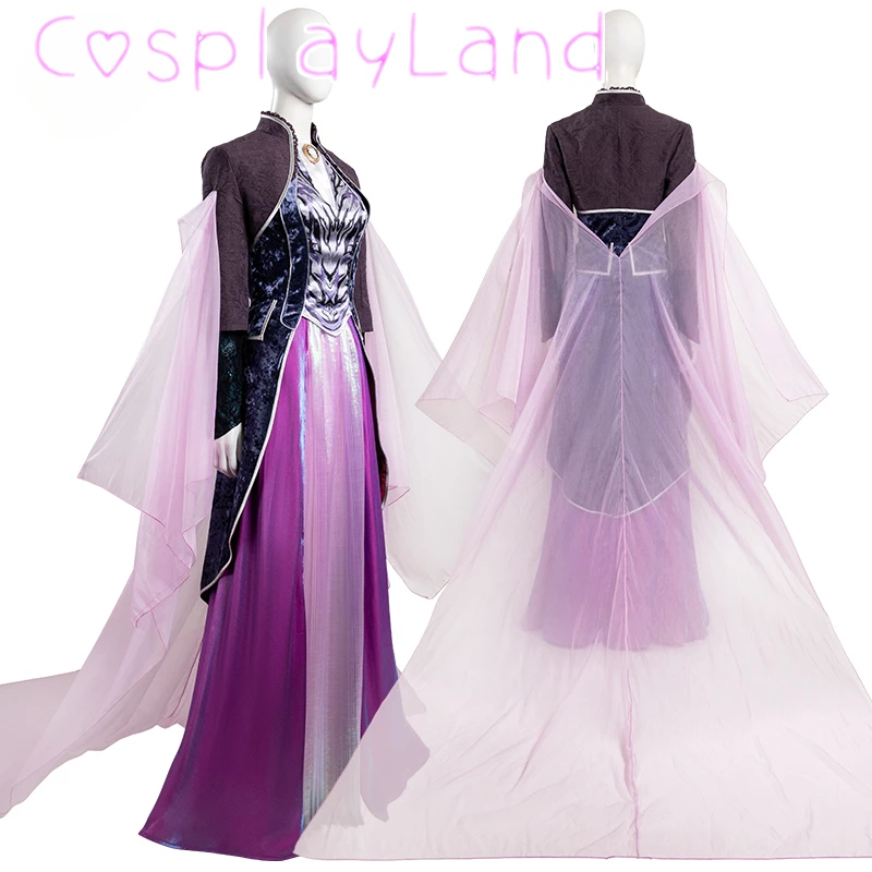 

Purple Witch Cosplay Costume All Along Agatha Harkness Dress Women Halloween Comic Con Party Dresses Custom Made Witch Costume