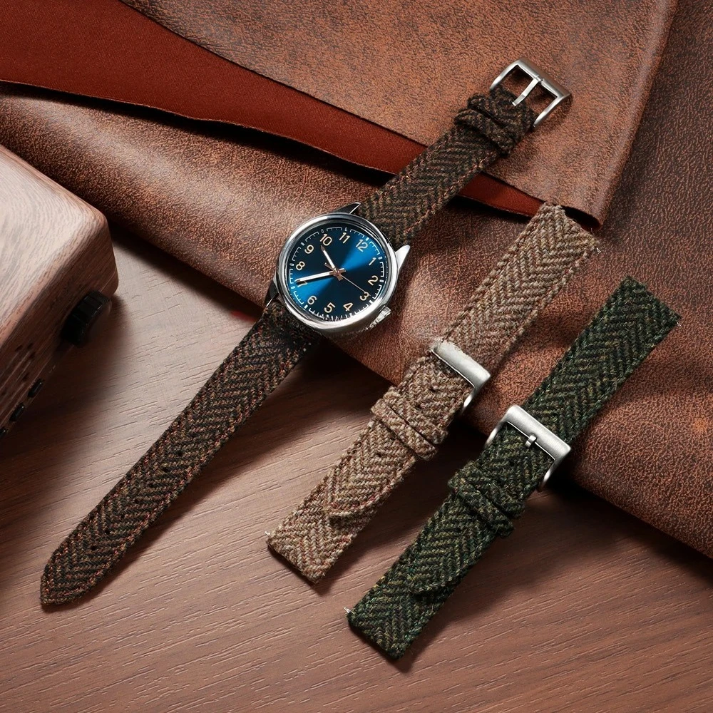 الإفراج السريع نسج سوار لأوميغا ل Seiko خمر جلد البقر الحقيقي تويد النايلون حزام 18 مللي متر 20 مللي متر 22 مللي متر Smartwatch حزام (استيك) ساعة