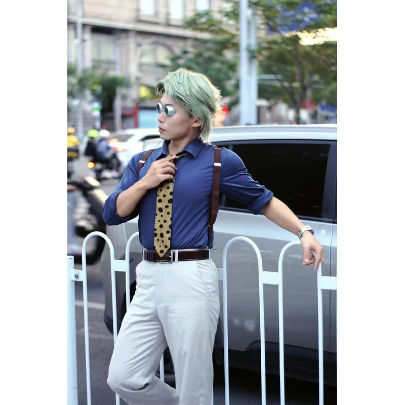 

20151123 Anime Jujutsu Kaisen Cosplay Nanami Kento Wig Shirt Coat Pants Costume Seven Seas Founder Carnival Party Role Play Con