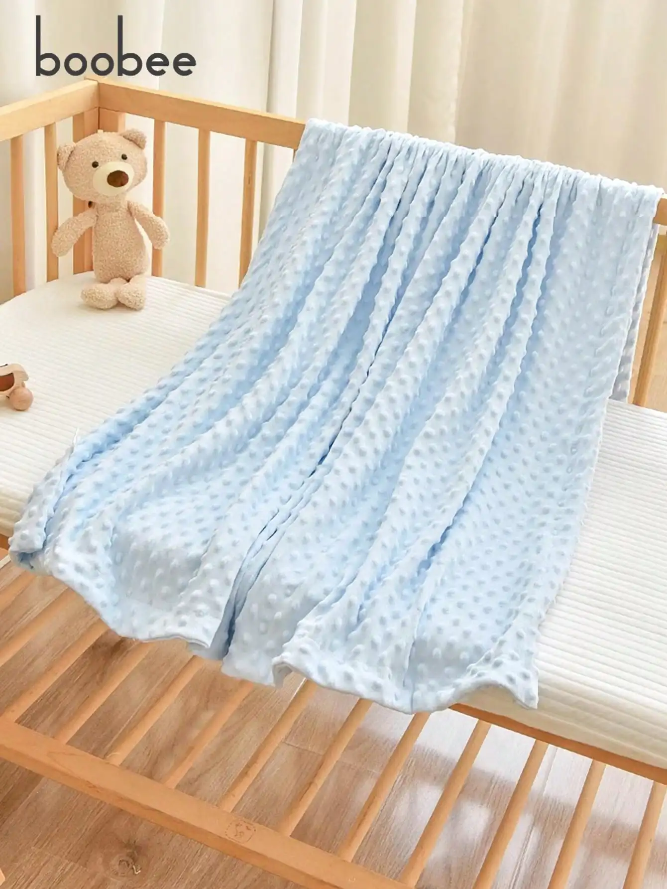 قطعة واحدة من بطانية صغيرة فائقة النعومة ومنقوشة - مناسبة لبطانية قماط، لحاف، بطانية غطاء، مناسبة للربيع والخريف والشتاء، هدية مثالية لحفلات استقبال المولود الجديد للأطفال. #4