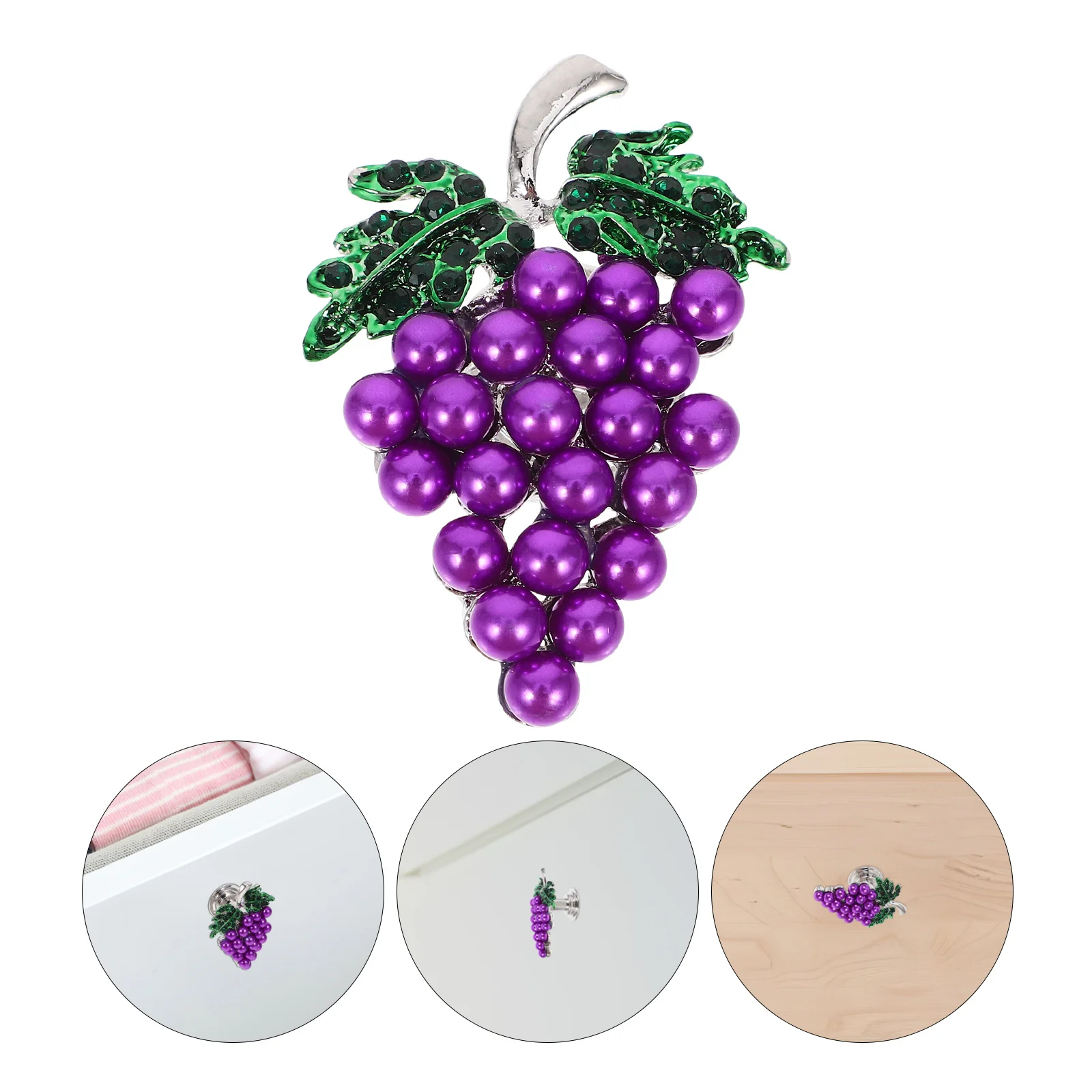 

Purple Grape Pull Handles 4mm Single Hole Knobs for Cabinets Dressers Drawers Cupboards Wardrobes Bookcases Zinc Alloy Furniture