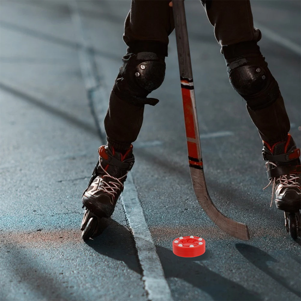 

2 Pcs Roller Skating Plastic Pucks Balls Ice Hockey Game Parts Accessories Reusable Dryland Training Team Sports