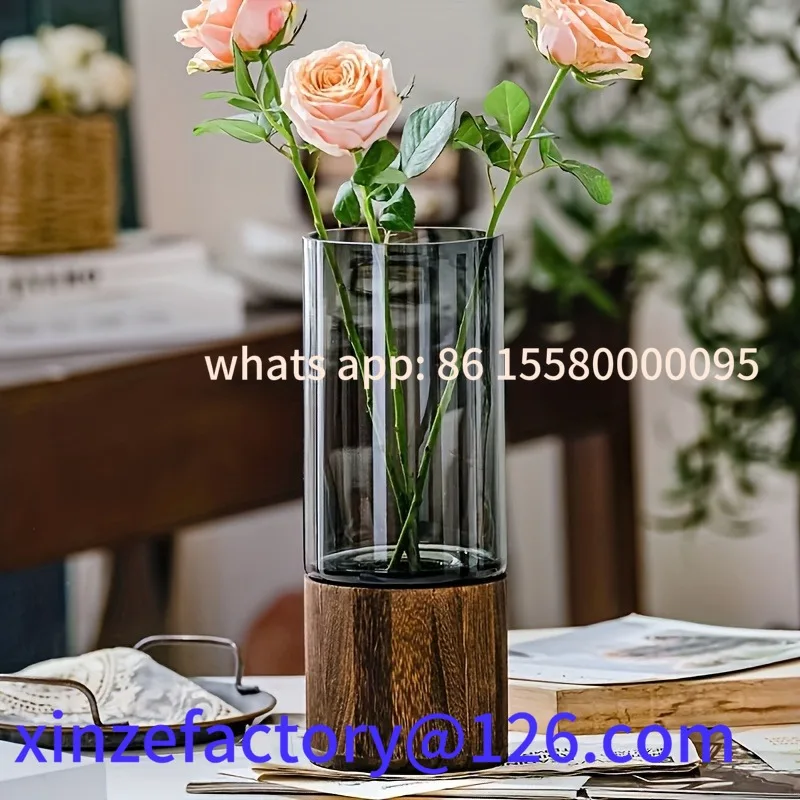 

Customizable Light Luxury Simple Retro Vase Decoration Creative Primary Color Glass Water Nourishing Vase Living Room Table Deco