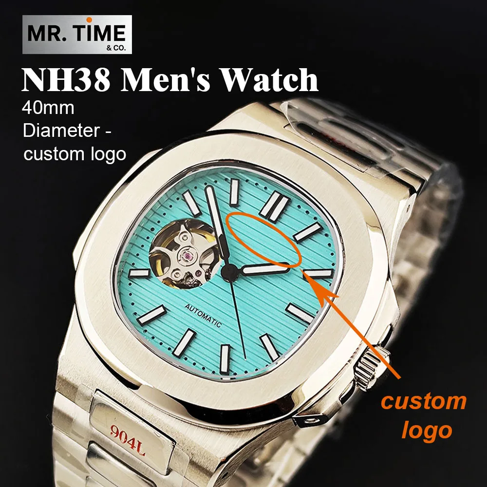 

Tiffany Blue NH38 Watch 2026 Fashion Stainless Steel Watch NH38 Watch Men's Sapphire Glass Custom Logo NH38 Movement Watch