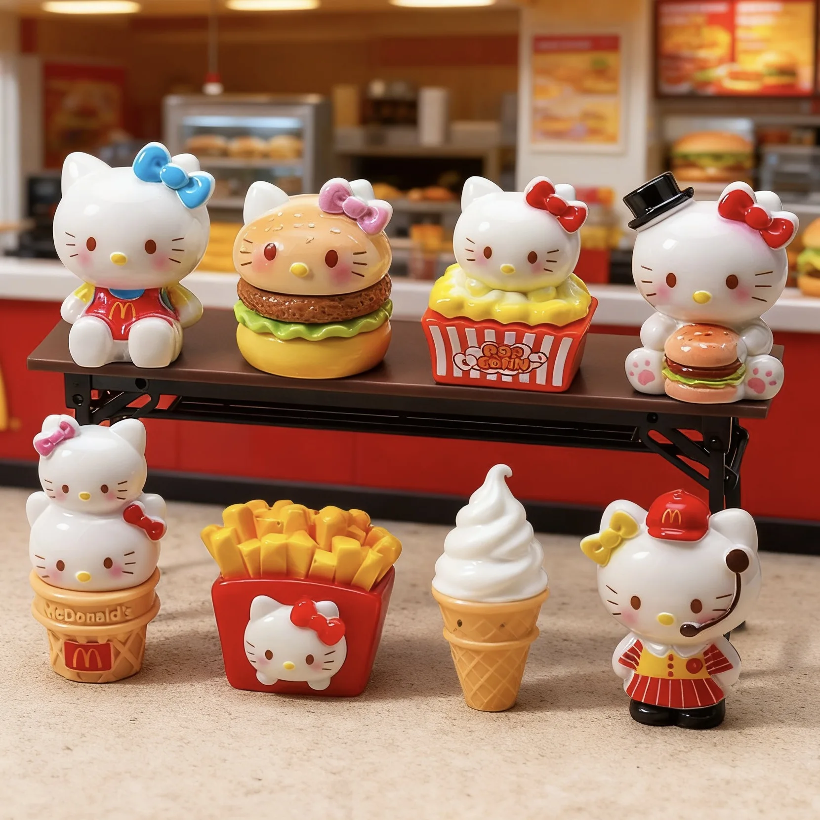 8 قطع أنيمي لدمية هالو كيتي الإبداعية DIY PVC دمية الحلي الحرف الراقية مكتب زينة لهدايا عيد الميلاد #1