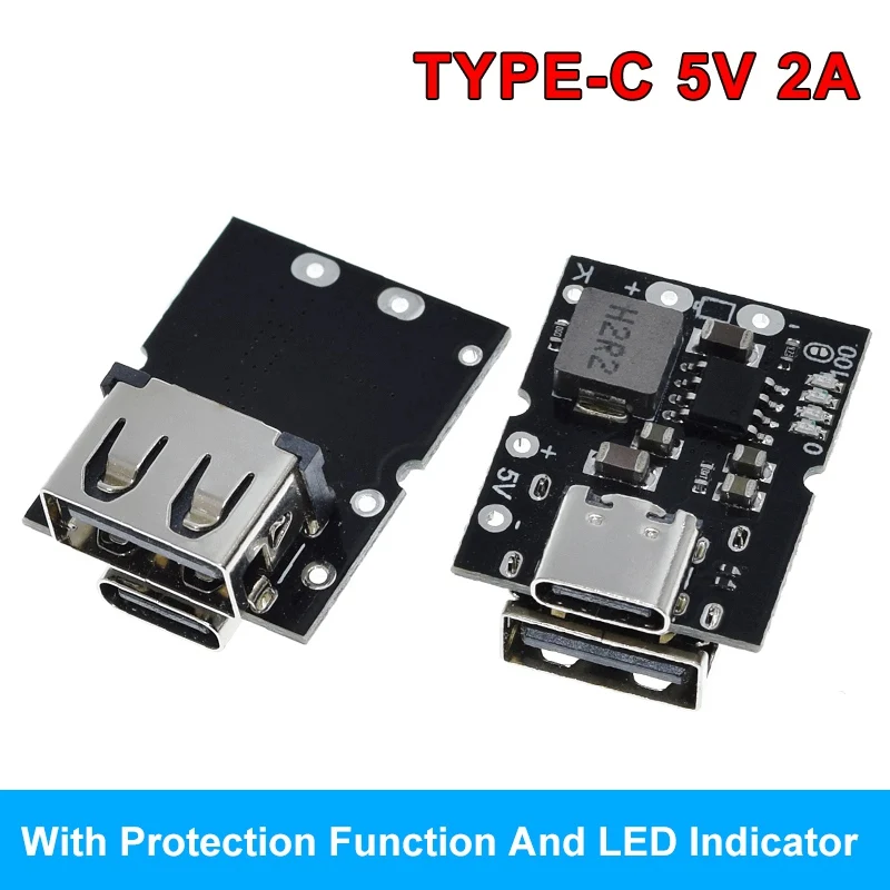 DIYTZT USB-C/Micro USB 5V 1A 2A 3,1A Mobile Power Bank Motherboard Boost Converter Step-Up Power Modul mit Reverse Schutz