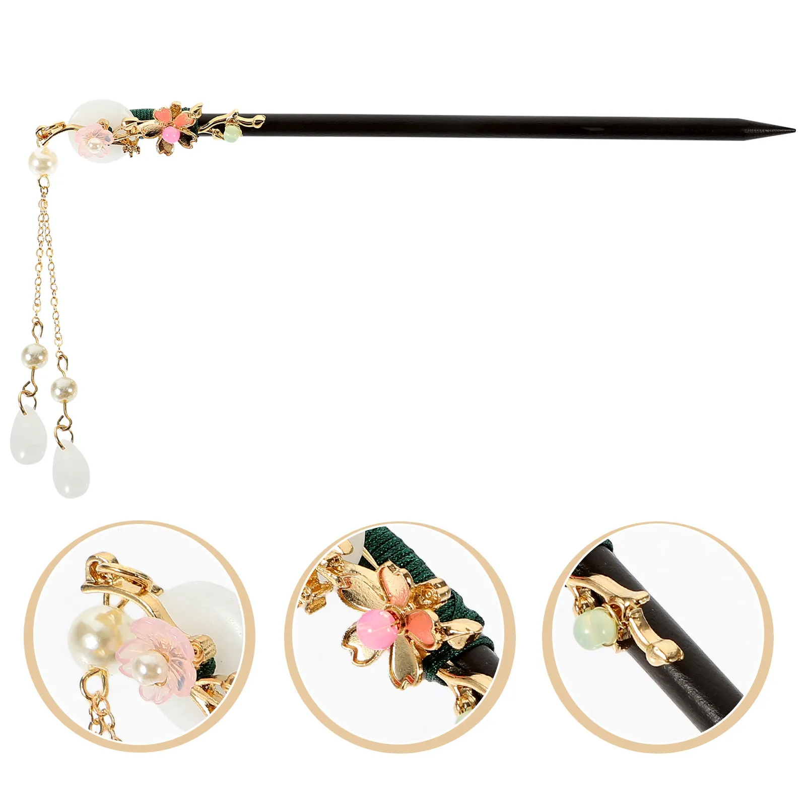 

Retro Chinese Wooden Hair Stick Tassel Decorative Accessories for Women Party Cosplay Bun Holder Exquisite Gift