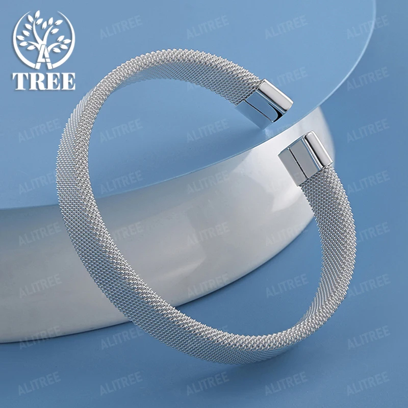 

Trendy 10mm 925 Sterling Silver Open Bangle Fashion High Quality Jewelry Birthday Christmas Party Men Fashion Gift Accessories