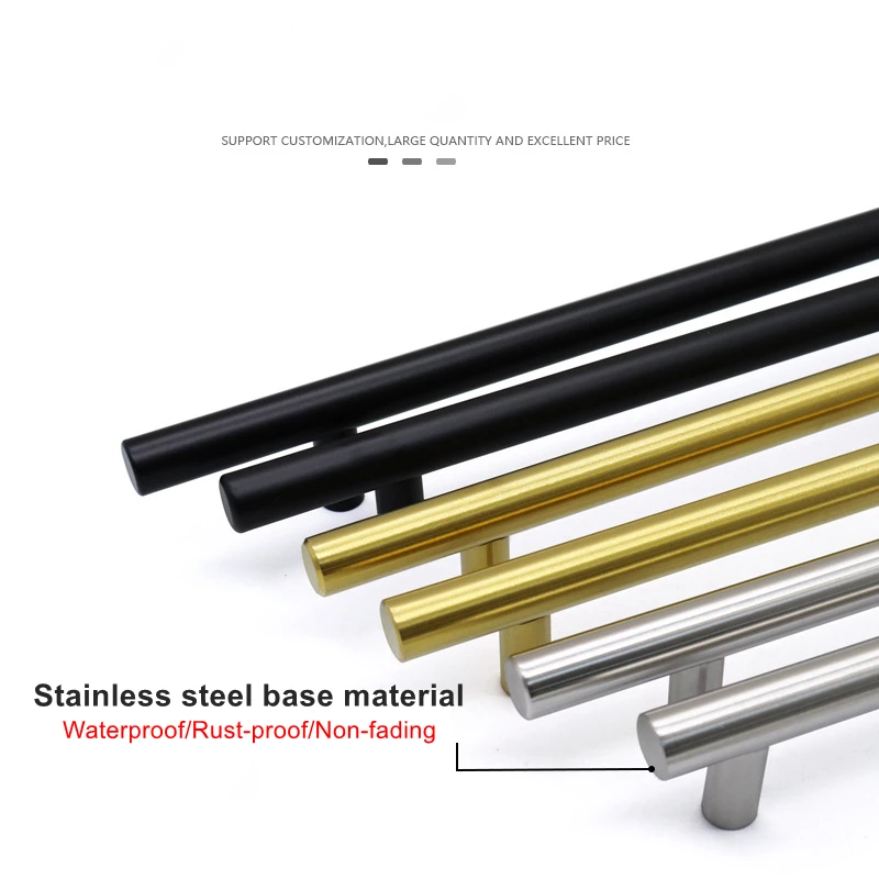 الأوروبية الفاخرة تنقش الذهب الأسود الفضة 96/128/160/192 مللي متر مقبض طويل الأمريكية الرجعية العتيقة درج T-مقبض مقبض كابينة #2