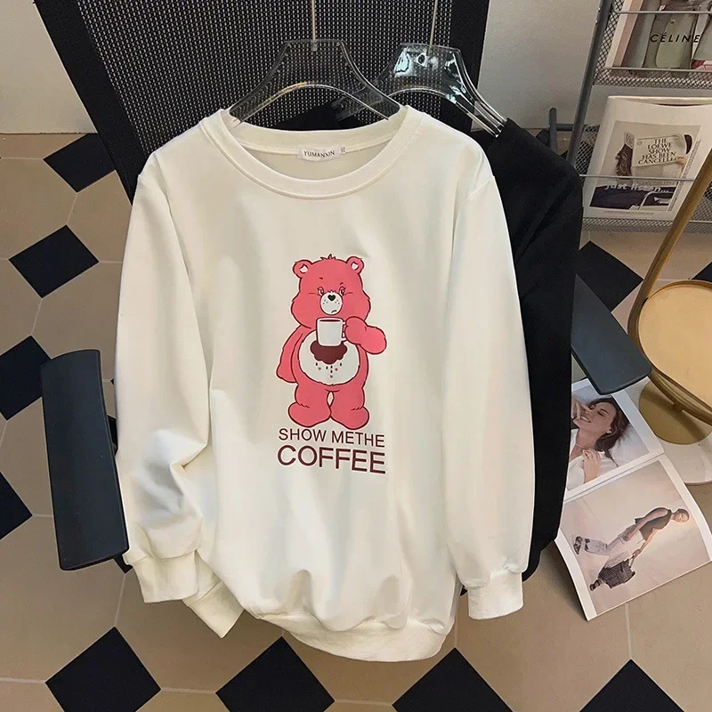 

100/150/175kg large size women clothing casual loose autumn winter women printed sweatshirt bust/150-170cm women pullovers 7XL