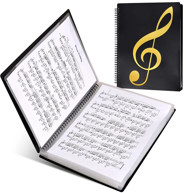 Sheet Music Folder, 60 Pages Capacity, Sheet Music Binder/Holder,Fits Letter Size A4, Writable & Detachable (Green) Easy Install