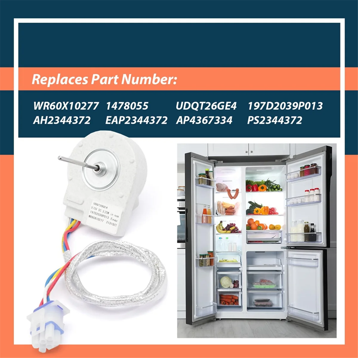 WR60X10277 ترقية الثلاجة المبخر مروحة المحرك استبدال ل GE الثلاجة الفريزر Evap استبدال أجزاء 197D2039P013 HY