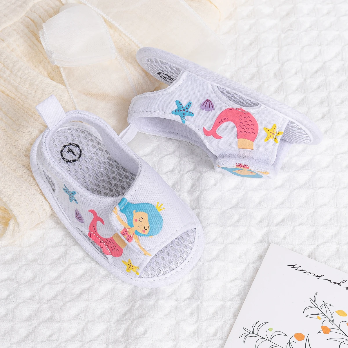 KIDSUN Breathable Baby Girls Boys Summer Sandals Open Toe Flats Baby Shoes Toddler Soft Non-Slip Sole First Walker Crib Shoes