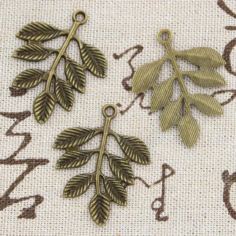 8 sztuk Charms liść drzewa gałęzi 28x35mm Antique Making wisiorek fit, w stylu Vintage tybetański brąz srebrny kolor, ręcznie robiona biżuteria DIY