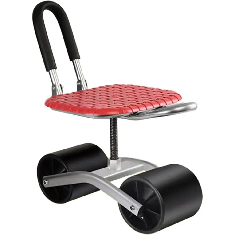 

Cart Gardening Workseat with Wheels, 360° Swivel Rolling Gardens, Foldable Storage for Lawn Yard (Black)