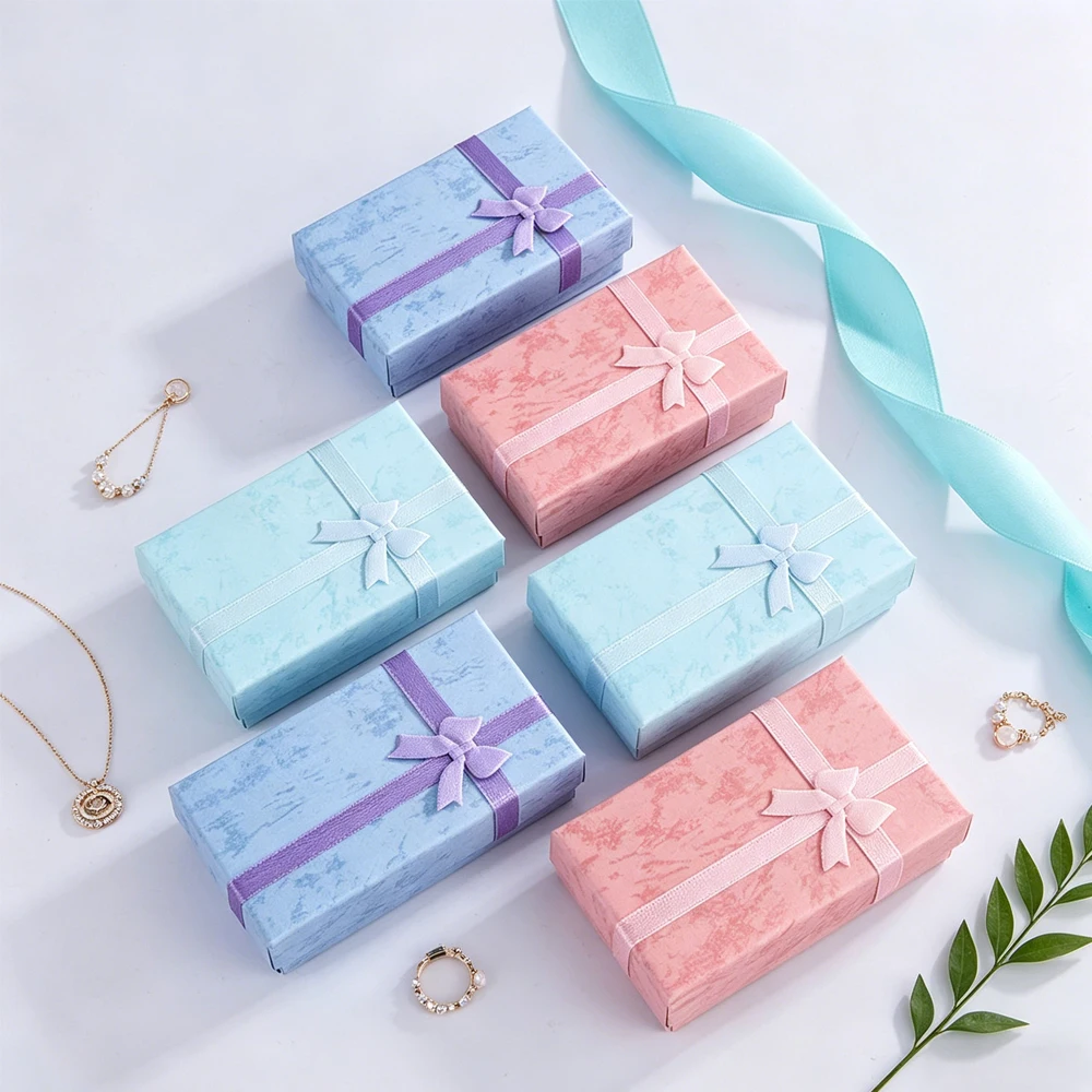 

Набор из 32 шт. подарочных коробок для украшений, 8x5 см, черные, для ожерелий, колец, браслетов, серег, с губкой для демонстрации