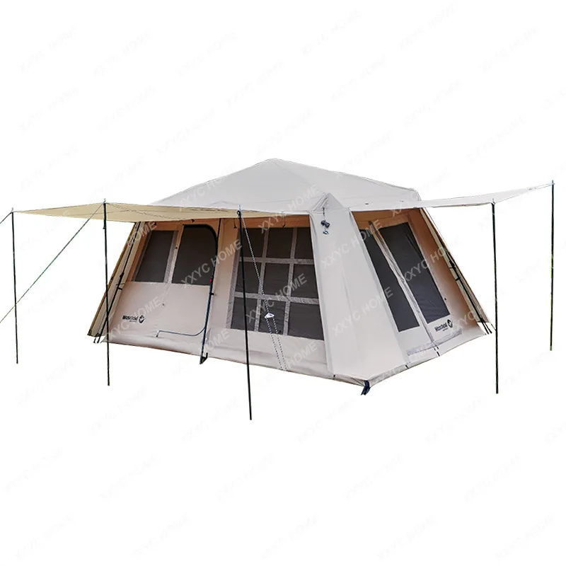 Outdoor Tent Two-Bedroom One-Living Room Camping Equipment Full Set Camping Tent Double-Layer Portable Folding Automatic