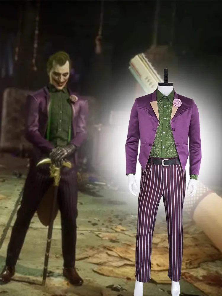 

Game Mortal Kombat 11 Cosplay The Joker Costume Full Suit For Adult Halloween Costumes