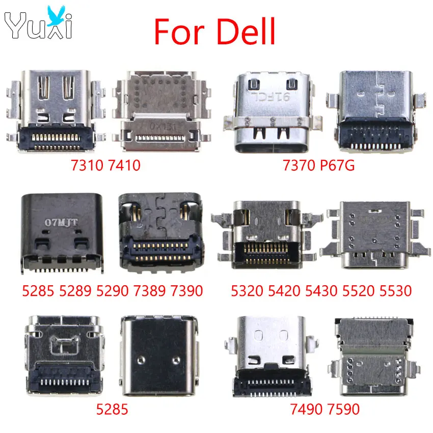 YuXi 2szt USB Typ C Port ładowania Złącze wtykowe Do DELL Latitude 7310 7410 7370 P67G 5258 5290 7390 5320 5420 7490 7590