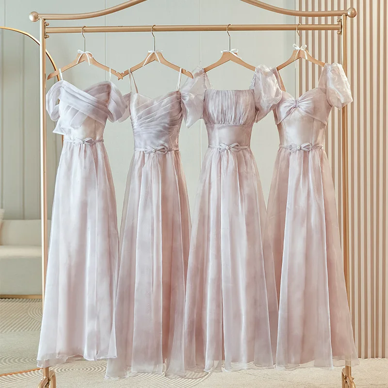 Wedding Bridesmaid Dress 2026 New Spring Niche Senior Sisters Group Host Evening Dress Slim Atmosphere Party Dress Customization
