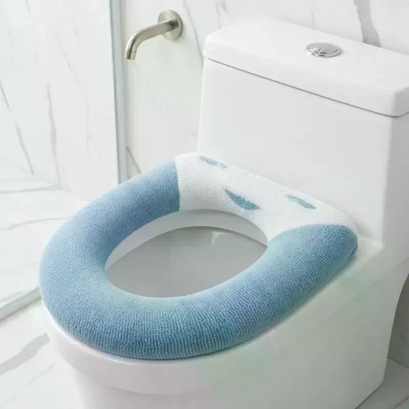 Washable Toilet Seat Cover 1Pcs Soft Warm Pad Cushion for Bathroom Hotel Dorm Winter Use