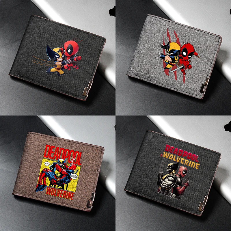 MARVEL Deadpool and Wolverine Cartoon Wallet Periphery Unisex Pocketbook Outdoor Supplies Multi Card Slot Purse Money Bag Gift