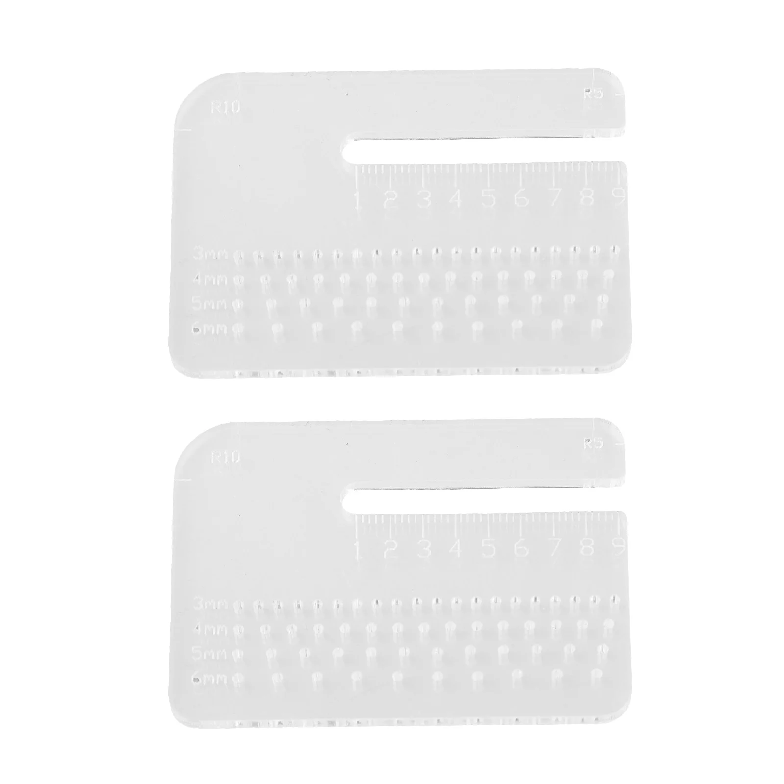 2pcs Transparent Acrylic Punching Aid Plate Versatile Cutting Tool Leather Stitching Leathercraft Tool Sewing Accessories