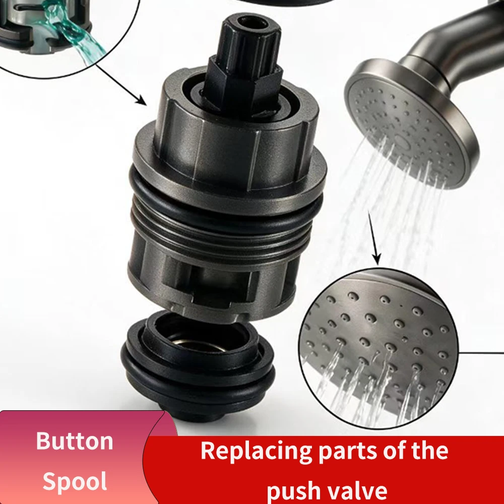 Button Spool For Rain Shower Faucet Touch Switch Bounce Hot/Cold Water Mixing Button Press Valve Replace Part Accessories