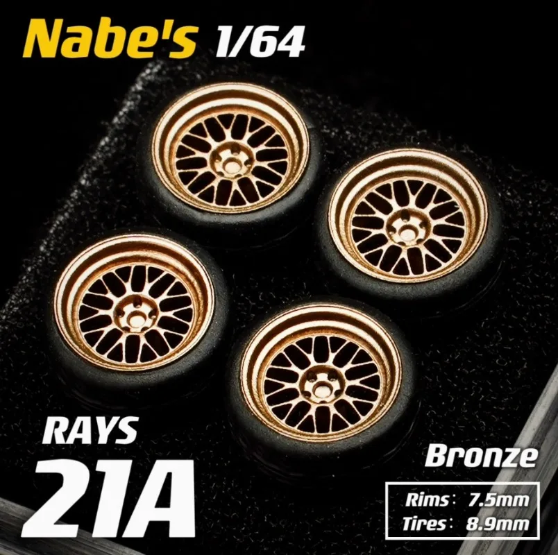 Nabes Chika 1/64 21A/21C/Vsxx/TF1 8.9/9.7mm 자동차 수정 휠 허브 고무 타이어 수지 휠 1:64 정적 모델 자동차에 적합
