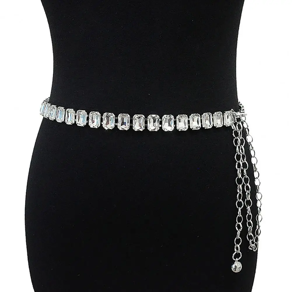 Wear-resistant  Trendy Ladies Faux Crystal Belly Chain Pure Color Waist Chain Sexy   for Daily Wear