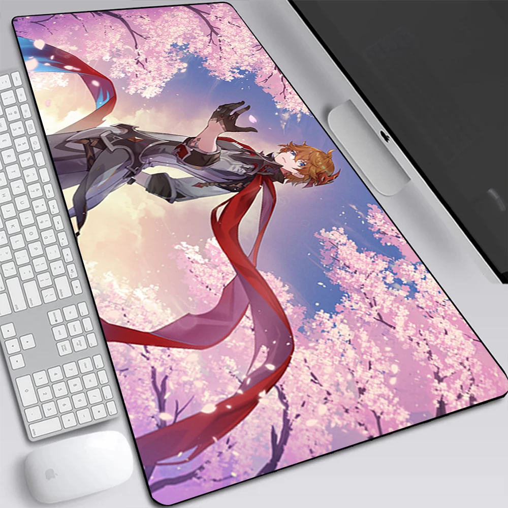 Genshin Impact Tartaglia Large Gaming Mouse Pad Computer Laptop Mousepad XXL Office Keyboard Pad Desk Mat PC Gamer Mouse Mat