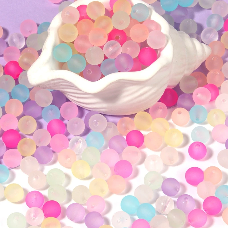 8-16mm Bunte Mattierte Acrylperlen, Lose Perlen mit Bohrloch für DIY-Bastelarbeiten, Ornamentherstellung, Kleidung, Nähzubehör – Detail 4