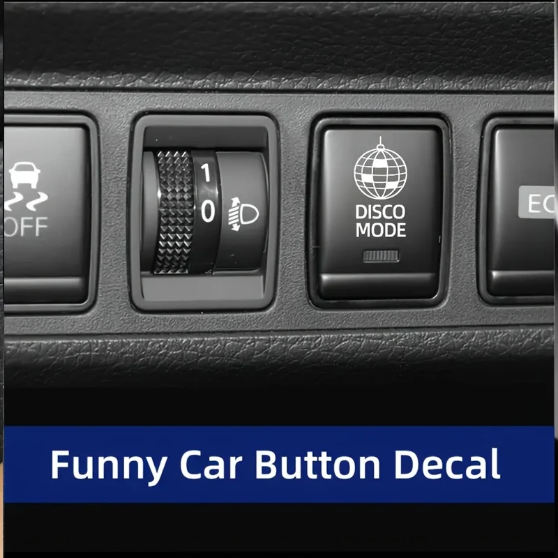 Disco Mode Car Start Button Stickers, Funny Blank Key Vinyl Decals Universal Fit All Car Models Interior Decor Accessories