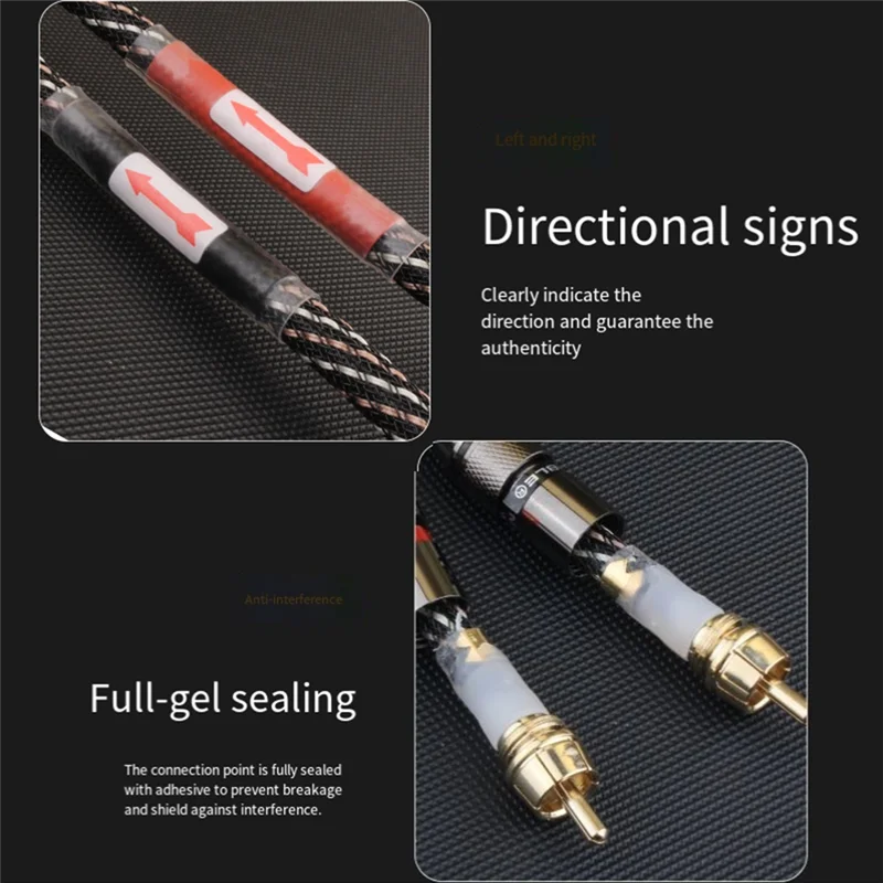 B24B كابل الصوت 2RCA ذكر إلى 2RCA موصل للمسرح المنزلي DVD مكبر للصوت التلفزيون فيديو الحبل المتكلم إشارة كابل #4