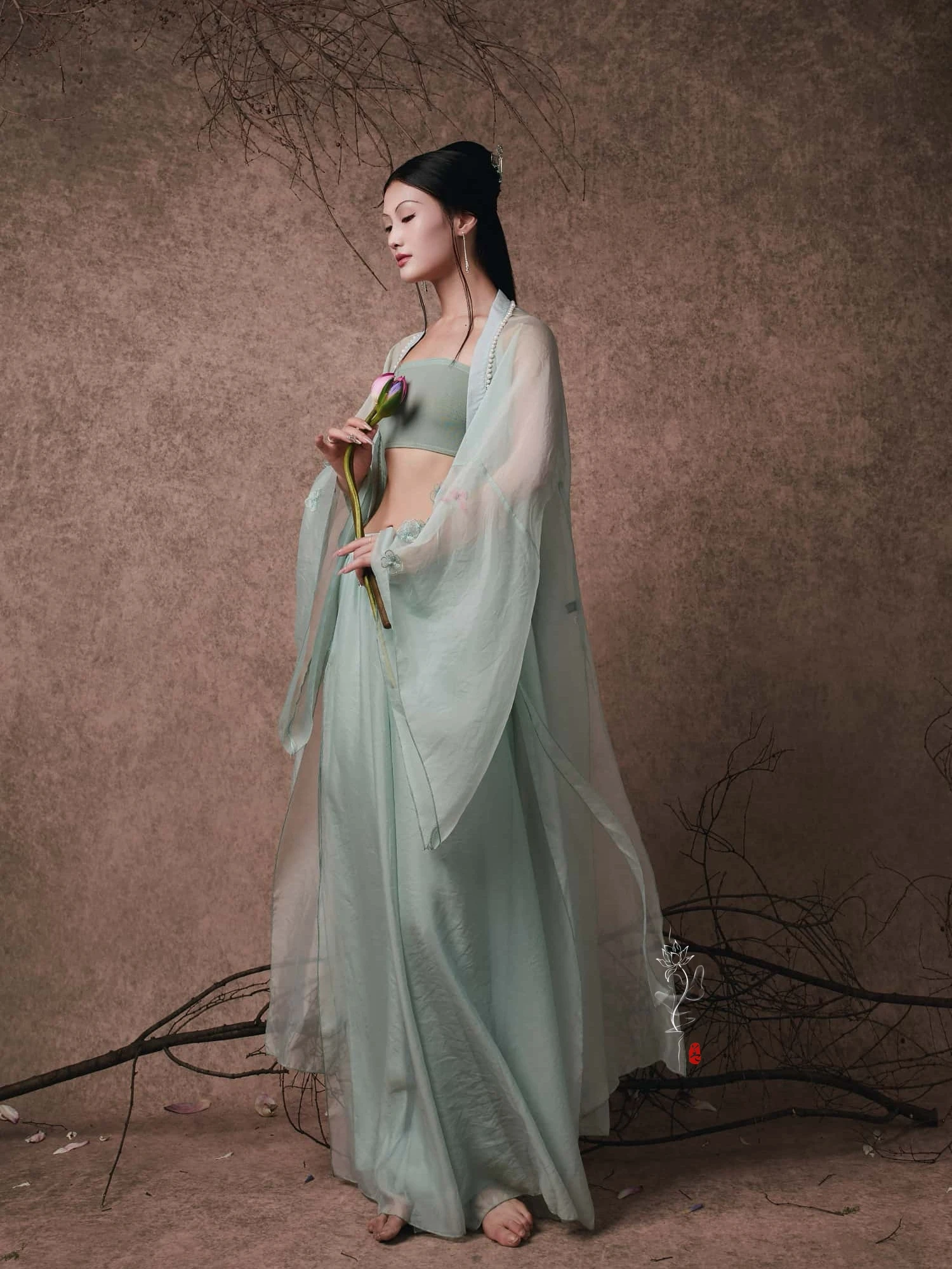 

Новый костюм для джазовых танцев WYZ Pearl: сетчатая юбка с 3D цветами, этнический сценический костюм для женщин